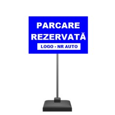 Placuta cu picior metalic pentru parcare rezervata logo dvs foto