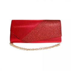 Geanta plic de seara pentru ocazii si petreceri, rosu sidefat, 26 x 12 cm, Magrot 24008