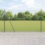 VidaXL Set de St&acirc;lpi de Gard Argintiu 10 x 1.5 m Oțel Galvanizat