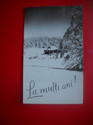 HOPCT 9107 LA MULTI ANI/ PEISAJ DE IARNA / -FELICITARE CRACIUN / AN NOU -1 FILA -CIRCULATA foto