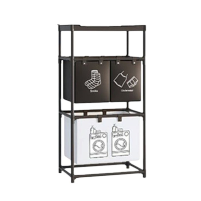 Cos raft pentru depozitare rufe murdare, 123 x 28 x 57 cm