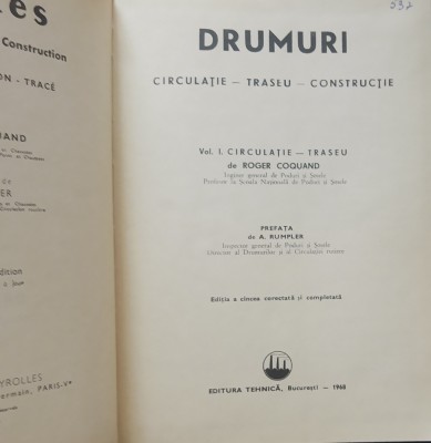 DRUMURI- circulatie, traseu, constructie-Roger Coquand, vol 1 foto