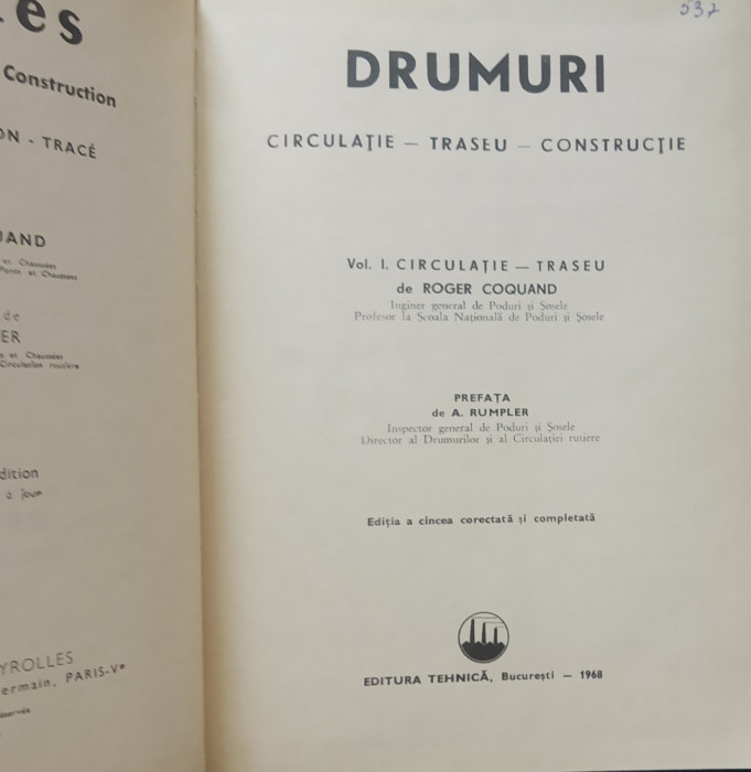 DRUMURI- circulatie, traseu, constructie-Roger Coquand, vol 1