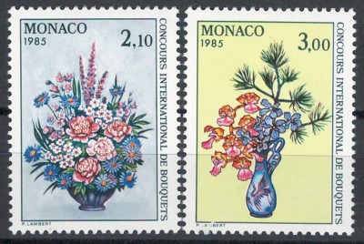 Monaco 1984 Mi 1664/65 MNH - Concursul Int de buchete de flori, Monte Carlo foto
