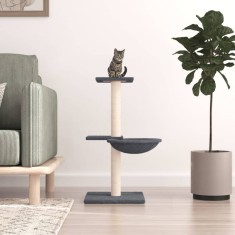 Gossi ansamblu pisici cu stalpi din funie sisal, gri inchis, 72 cm