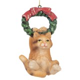 Cumpara ieftin Set 2 ornamente brad Craciun Pisicute polirasina multicolora 6x5x9 cm