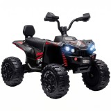 AIYAPLAY ATV electric pentru copii 24V, 2 locuri, baterie litiu, 2 motoare 120W, suspensii, muzică, faruri, negru | Aosom Romania