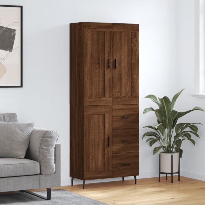 vidaXL Dulap &icirc;nalt, stejar maro, 69,5x34x180 cm, lemn compozit
