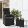 Gossi set sezlonguri gradina, 2 piese, negru, poliratan&amp;otel