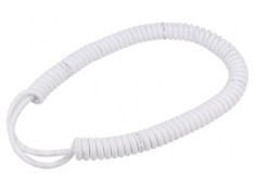 Cablu Spiralat PUR Alb 300V 0,5m-2m