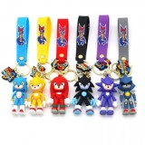 Breloc Anime Sonic - Figura 3D din Cauciuc, Model Dragut, Tip Arici, 6 cm