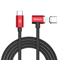 Cablu de date/incarcare Baseus, Magnetic USB-C to USB-C, 1.5 m, Rosu foto