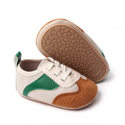 Adidasi crem cu maro si verde - Sporty (Marime Disponibila: 9-12 luni (Marimea foto