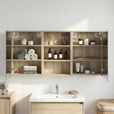 vidaXL Set dulap baie cu raft 3 pcs 126 x 16 x 62.5 cm Lemn compozit 3403826