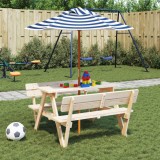vidaXL Umbrelă de grădină pentru copii cu st&acirc;lp din lemn, &Oslash;120x140 cm 4008990