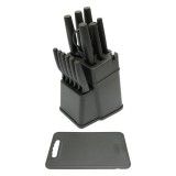 Set cutite bucatarie 15 piese cu suport, tocator si foarfeca, lama otel 3Cr13, maner PP negru Breckner Germany