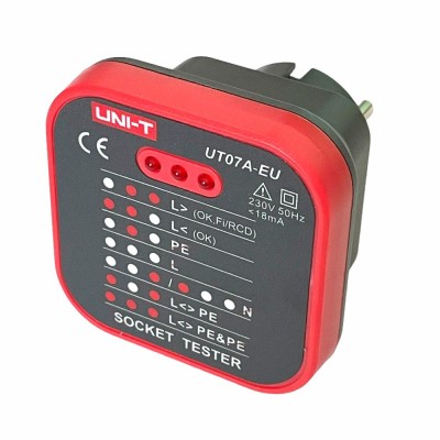 Tester prize electrice, indicator conectare corecta faze, UNI-T, UT07A-EU, T227895 foto