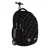 Ghiozdan Troler ST.Right, colectia Black Cats, TB01, roti silicon, 44x32x25 cm