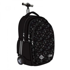 Ghiozdan Troler ST.Right, colectia Black Cats, TB01, roti silicon, 44x32x25 cm