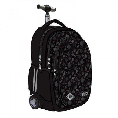 Ghiozdan Troler ST.Right, colectia Black Cats, TB01, roti silicon, 44x32x25 cm foto