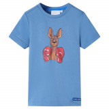 Tricou pentru copii cu m&acirc;neci scurte, albastru mediu, 92
