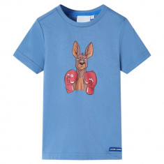 Tricou pentru copii cu mâneci scurte, albastru mediu, 128