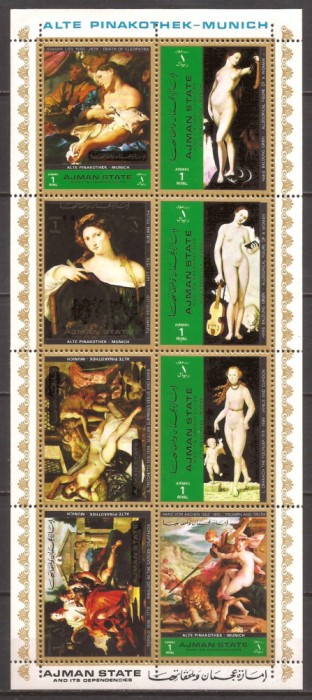 AJMAN PICTURA PINAKOTHEK ( bloc dantelat ) MNH
