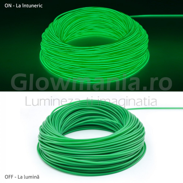 Fir electroluminescent neon flexibil el wire 5 mm culoare verde