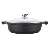 Cratiță marmorată antiaderentă 4L cu capac, 28 cm &ndash; Royalty Line RL-BR28ML