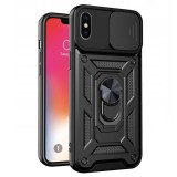 Husa iPhone X, iPhone 10 protectie camera Techsuit CamShield Series, negru