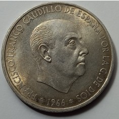Spania, 100 Pesetas 1966, Argint.