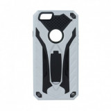Husa Defender Stand Motorola Moto E4 Plus Silver, Protectie Impact, Antishock