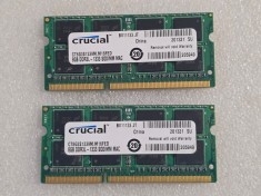Kit memorie RAM laptop Crucial 16GB (2 x 8GB) PC3-10600 DDR3 1333MHz 1.35V Low Voltage