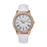 Cumpara ieftin Ceas Dama Geneva Persefona White, Elegant, Quartz, Curea Piele Ecologica, Analogic, Alb/Auriu, 4cm