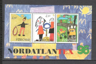 Feroe.1996 Expozitia filatelica NORDATLANTEX:Desene de copii-Bl. KF.29 foto