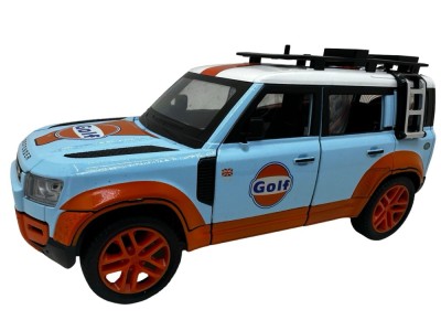 Macheta Land Rover Defender albastru sunet lumini deschide usile si capotele foto