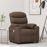 vidaXL Fotoliu de masaj electric, maro, material textil