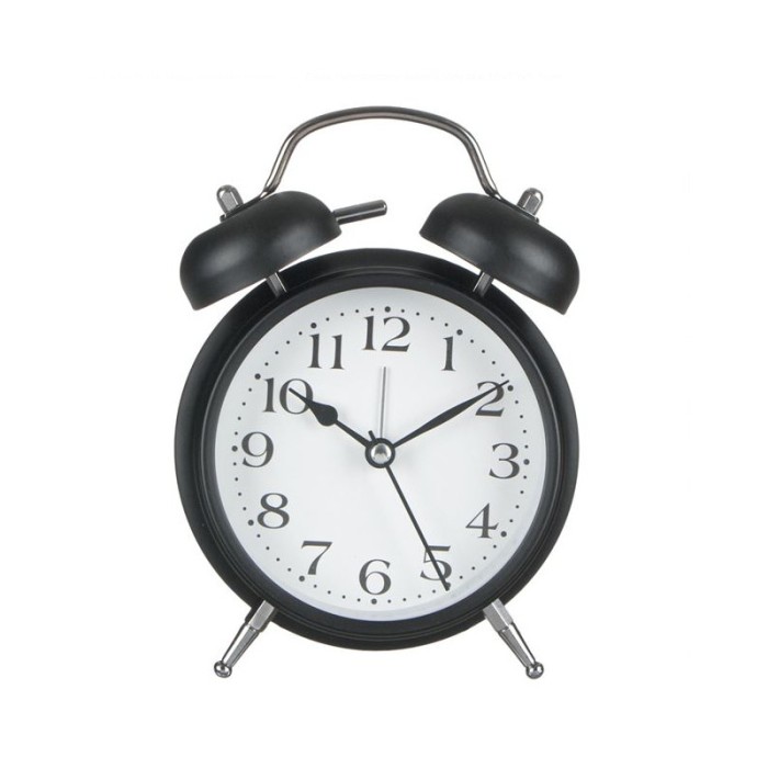 Ceas desteptator Vintage, 16 x 12 x 5.5 cm, Negru
