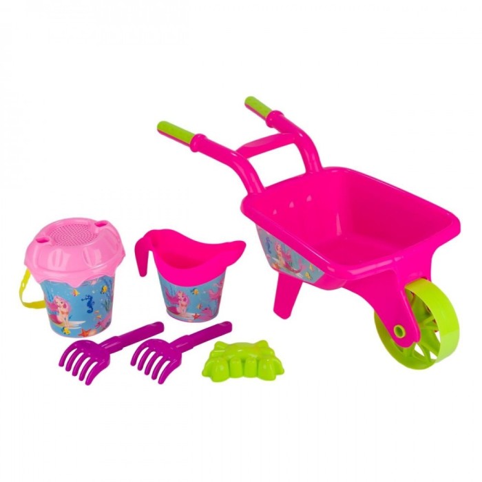 Set roaba cu jucarii pentru nisip,60 cm, 6 piese Set roaba cu jucarii pentru nisip,60 cm, 6 piese