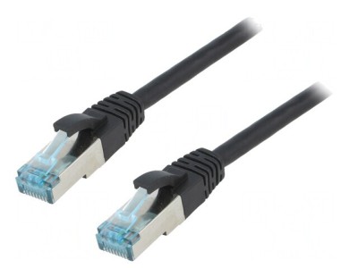 Cablu Patch S/FTP Cat6a Negru 3m foto