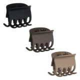 Set 3 Clame de Păr Mate, Dreptunghiulare, 6.5 cm, Negru, Taupe și Bej, CMCLASS