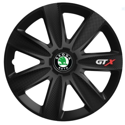 Set 4 Capace Roti GTX Negru Carbon Skoda, R15 foto