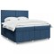 vidaXL Pat box spring cu saltea, albastru, 200x200 cm, textil 3291774