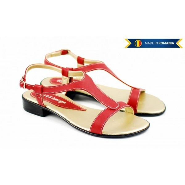 Sandale dama din piele naturala - Made in Romania S16RED