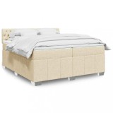 vidaXL Pat box spring cu saltea, crem, 200x200 cm, textil 3287187