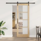 Ușă Glisantă cu Set de Accesorii 78x211 cm Ușă din Lemn Masiv de Pin