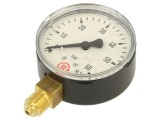 Manometru Presiune PNEUMAT 0-60 bar, 63 mm, Conexiune G1/4, Carcasa Metal, Clasa Acuratete 1.6