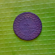 D867- Moneda Austria 1 kreutzer 1812, bronze stare buna diam. 2.5 cm.