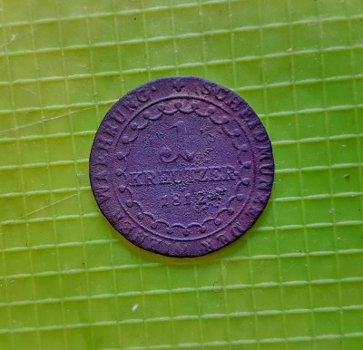 D867- Moneda Austria 1 kreutzer 1812, bronze stare buna diam. 2.5 cm. foto