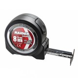 Ruleta magnetica 8 m x 25 mm Raider Industrial, banda dubla